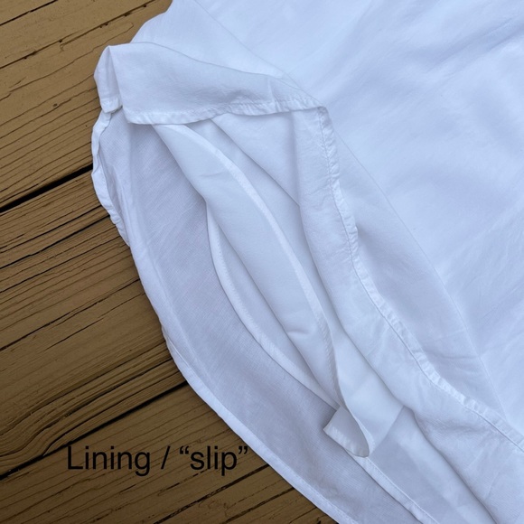 SOLD Loft Small White Dress Embroidered Floral Shift - Picture 8 of 11